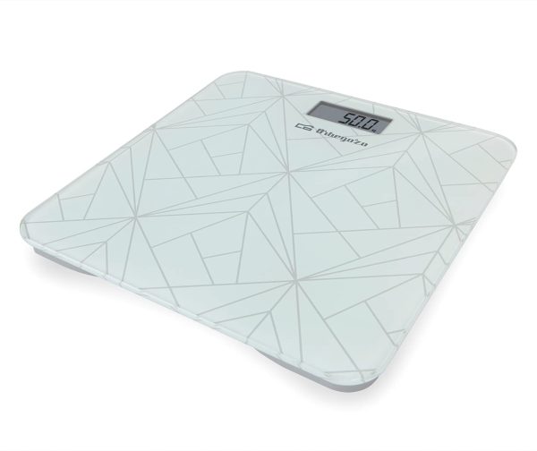 Orbegozo PB 2218 Balance de salle de bain, activation tactile, arrêt automatique, indicateur de surcharge et de batterie faible, écran LCD, capacité max. 180 kg, fonctionne à piles