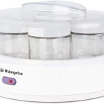 Orbegozo YU 2350 Yaourtière avec 7 pots de 200 ml de capacité, 15 W, couvercle transparent, interrupteur marche/arrêt, passe au lave-vaisselle, blanc