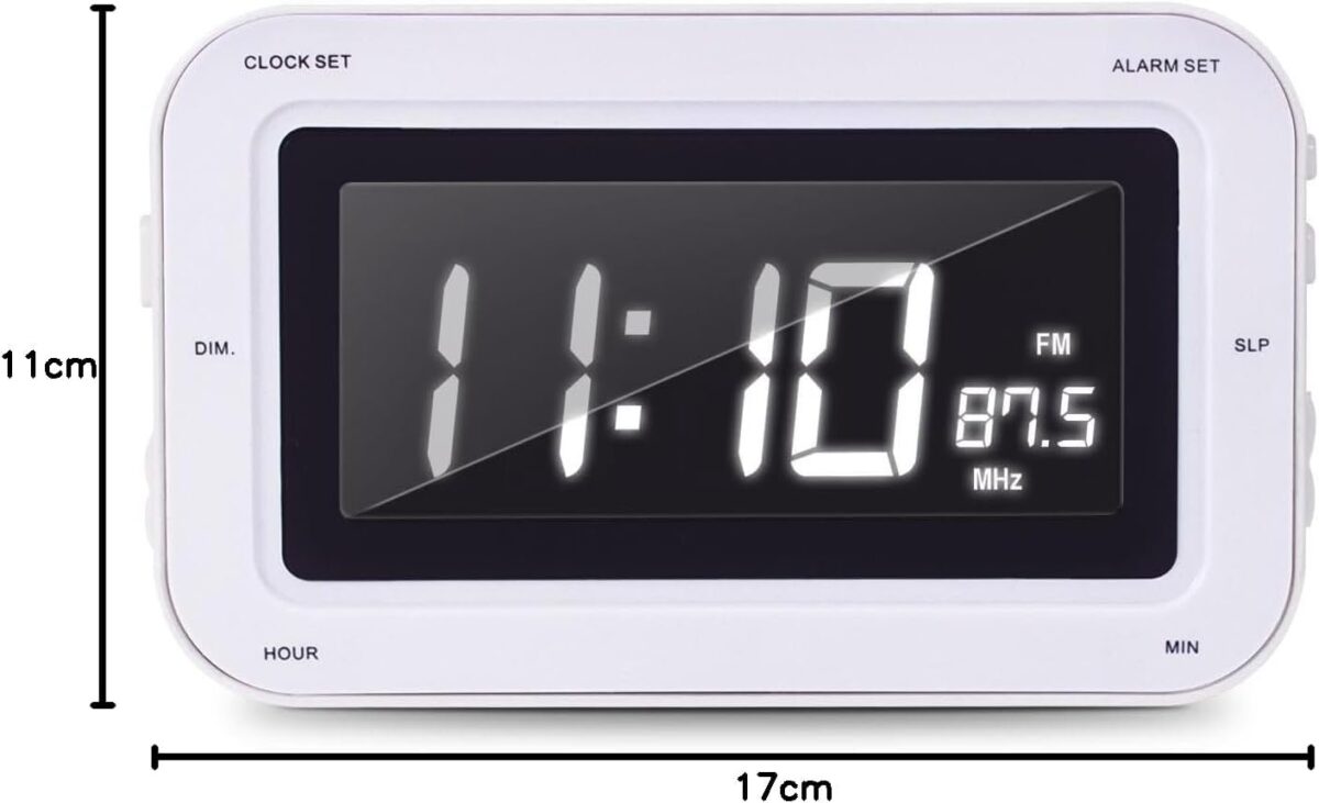 BIGBEN Radio-Réveil Enfant avec Grands Chiffres Design USA, Rouge, 16 x 10 x 9 cm – Image 4
