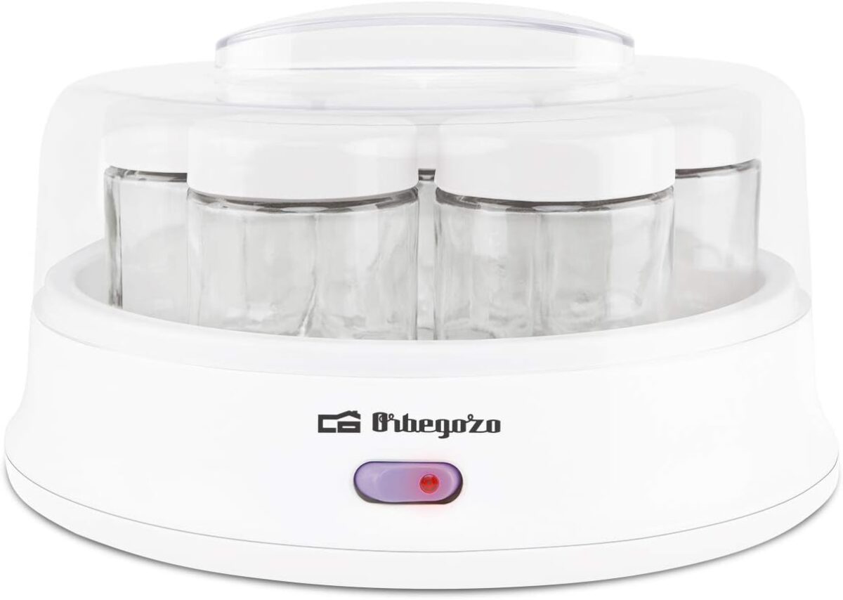 Orbegozo YU 2350 Yaourtière avec 7 pots de 200 ml de capacité, 15 W, couvercle transparent, interrupteur marche/arrêt, passe au lave-vaisselle, blanc – Image 4