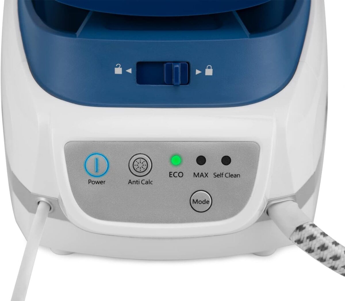 Orbegozo VP 8600 Centre de repassage à vapeur et à sec, 2 modes de fonctionnement, mode autonettoyant, régulateur de température, réservoir d'eau amovible 2 L, 2400 W, blanc et bleu – Image 4