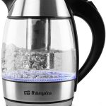 Orbegozo KT 6040 Bouilloire avec Passoire, Verseuse en Verre Amovible, Poignée à Froid, Éclairage LED, Sans BPA, 2200W