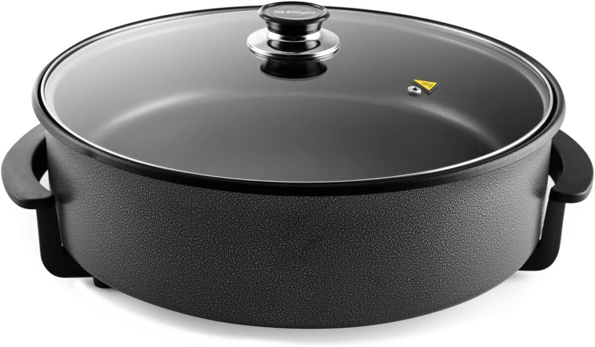 Orbegozo PZ 8100 Pot électrique avec couvercle en verre, revêtement antiadhésif, thermostat réglable, diamètre 40 cm, 1500 W – Image 2
