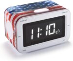 BIGBEN Radio-Réveil Enfant avec Grands Chiffres Design USA, Rouge, 16 x 10 x 9 cm