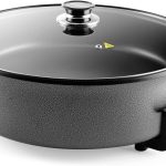 Orbegozo PZ 8100 Pot électrique avec couvercle en verre, revêtement antiadhésif, thermostat réglable, diamètre 40 cm, 1500 W