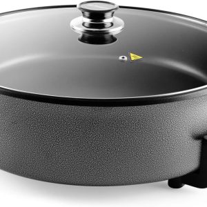 Orbegozo PZ 8100 Pot électrique avec couvercle en verre, revêtement antiadhésif, thermostat réglable, diamètre 40 cm, 1500 W