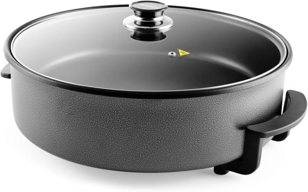 Orbegozo PZ 8100 Pot électrique avec couvercle en verre, revêtement antiadhésif, thermostat réglable, diamètre 40 cm, 1500 W