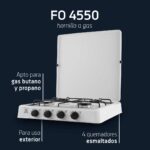 ORBEGOZO FO 4550 Cuisinière à Gaz 4 Brûleurs Blanc 51x56cm Gaz Butane – Image 2