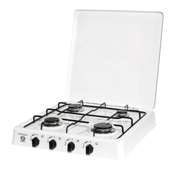 ORBEGOZO FO 4550 Cuisinière à Gaz 4 Brûleurs Blanc 51x56cm Gaz Butane