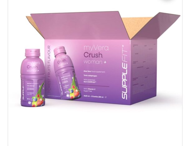 Supplefit
MYVERA CRUSH Woman + | Complément alimentaire en bouteille unidose de 285 ml (12 bouteilles) - 3420 ml
INTA004-12