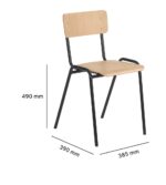 Chaise pour collectivités - empilable - L 385 x P 390 x H 490 mm – Image 2