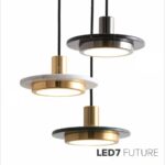 Plafonniers LED style loft industriel moderne – disque en marbre doré – Image 4