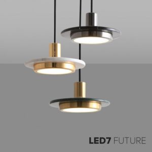 Plafonniers LED style loft industriel moderne – disque en marbre doré
