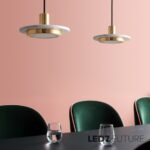 Plafonniers LED style loft industriel moderne – disque en marbre doré – Image 2