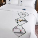 Drap et taille d'oreiller, Housse de Couette Blanche pour hôtel, Ensemble de literie en Coton à Longues Fibres, 6 pièces – Image 3