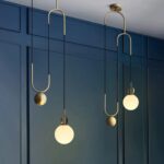 Lampe Suspension boule LED, lustre plafonnier, suspension rétractable de luxe nordique, couloir, salon et salle à manger – Image 5