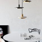 Plafonniers LED style loft industriel moderne – disque en marbre doré – Image 3