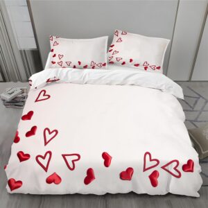 Parure de lit blanche réversible en microfibre – Housse de couette avec fermeture éclair et 2 taies d’oreiller