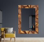 Miroir mural biseauté unique - Miroir en bois - Miroir de salle de bain – Image 2
