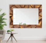 Miroir mural biseauté unique - Miroir en bois - Miroir de salle de bain