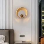 Applique murale design led en marbre et laiton doré luxury – Image 4