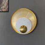 Applique murale design led en marbre et laiton doré luxury – Image 3