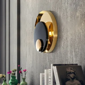 Applique murale design led en marbre et laiton doré luxury
