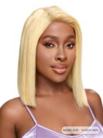 Perruque courte en dentelle HD-Bob Blond Court – Image 2