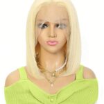 Perruque courte en dentelle HD-Bob Blond Court