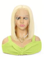 Perruque courte en dentelle HD-Bob Blond Court
