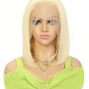 Perruque courte en dentelle HD-Bob Blond Court