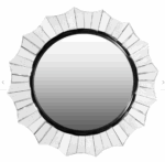 Miroir mural rond avec motif festonné et bords biseautés – Image 3