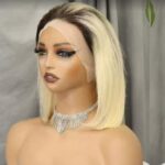 Perruque blonde racine noire naturelle – Image 4