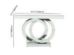Console moderne en argent avec base à anneaux entrelacés pour couloir d'entrée – Image 2