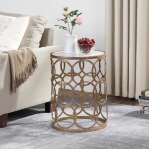Table Chevet Cercles Dorés