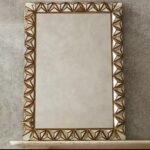 Miroir Américain Antique Sculpté-Cadre en Bois Doré