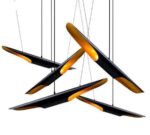 Lampe LED - suspendue en aluminium au design moderne, luminaire décoratif d'intérieur