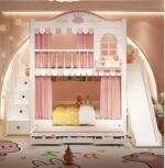 Mobilier de chambre pour enfant avec lit en bois contemporain-Lit enfant en bois – Style moderne pour une chambre élégante