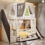 Mobilier de chambre pour enfant avec lit en bois contemporain-Lit enfant en bois – Style moderne pour une chambre élégante – Image 5
