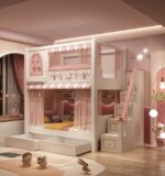 Mobilier de chambre pour enfant avec lit en bois contemporain-Lit enfant en bois – Style moderne pour une chambre élégante – Image 3