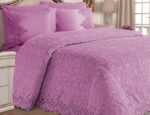 Ensemble de couvre lit - double lit- diffèrent couleur (Rose sombre - Rouge - violet claire) – Image 2