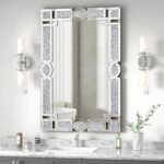 Miroir en cristal pour décoration murale, miroir rectangulaire pour salon, salle de bain, chambre à coucher, entrée, salle à manger