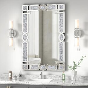 Miroir en cristal pour décoration murale, miroir rectangulaire pour salon, salle de bain, chambre à coucher, entrée, salle à manger