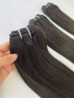 Extensions en cheveux naturels bruts lisses - Noir – Image 2