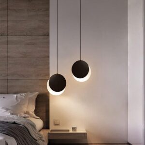 GUOGUOSM Nordic Chambre Chevet Crescent Pendentif Lumières Moderne Minimaliste Design Créatif Luminaires Suspendus Restaurant Bar Lustre LED À Tête Unique
