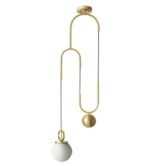 Lampe Suspension boule LED, lustre plafonnier, suspension rétractable de luxe nordique, couloir, salon et salle à manger