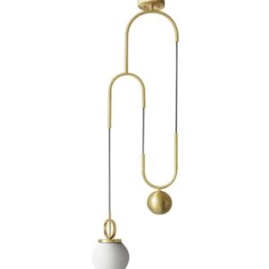 Lampe Suspension boule LED, lustre plafonnier, suspension rétractable de luxe nordique, couloir, salon et salle à manger