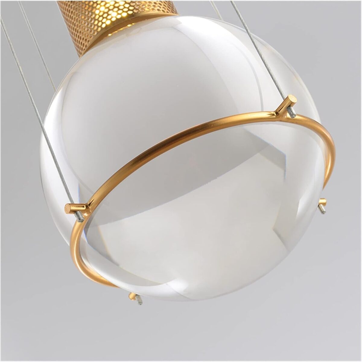 LED Lampe de lustre moderne, nordique de lustre à bille en verre simple de barre de bar LOFT Lampe suspension – Image 2