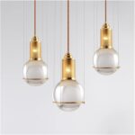 LED Lampe de lustre moderne, nordique de lustre à bille en verre simple de barre de bar LOFT Lampe suspension