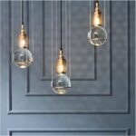 LED Lampe de lustre moderne, nordique de lustre à bille en verre simple de barre de bar LOFT Lampe suspension – Image 5